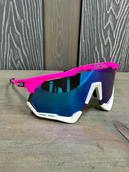 Очки спортивные Scicon AeroShade XL оправа Pink Fluo линза SCNPP Multimirror Blue + Pink