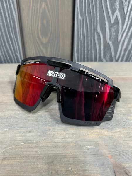 Очки спортивные Scicon AeroWatt оправа Black Gloss линза SCNPP Multimirror Red