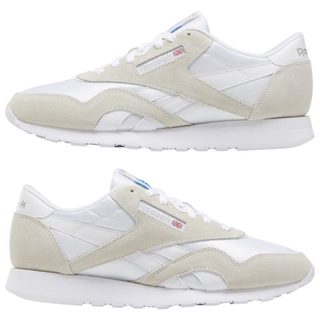 Кроссовки Кроссовки Reebok Classic Nylon white/white/light grey Артикул FV15936, FV15935, FV159313, FV15939.5, FV159310, FV15937, FV15939, FV159311.5, FV159312.5, FV159314, FV159310.5, FV159311, FV15938.5, FV15937.5, FV159312, FV15938