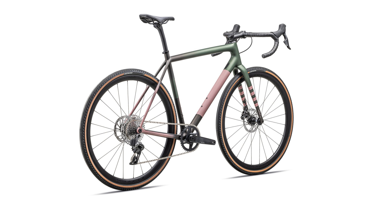 Циклокроссовые, внедорожные велосипеды Specialized Crux Expert Sram Rival eTap AXS 2025 Satin Cypress Metallic / Doppio / Dusky Pink / Cham Артикул 91425-3156, 91425-3154, 91425-3158, 91425-3152, 91425-3149, 91425-3161
