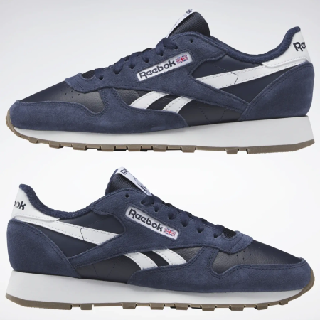 Кроссовки Кроссовки Reebok Classic Leather vector navy/vector navy/ftwr white Артикул GV96426, GV96427, GV96426.5, GV964211.5, GV964210, GV96428, GV964211