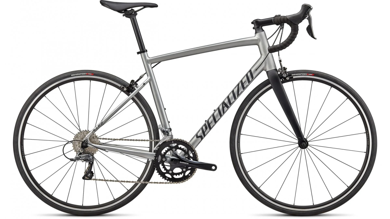 Шоссейные велосипеды Specialized Allez 2022 Satin Flake Silver/Black Артикул 94622-7161, 94622-7152, 94622-7158, 94622-7144, 94622-7154, 94622-7156, 94622-7149