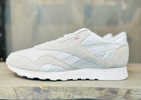 Кроссовки Кроссовки Reebok Classic Nylon white/white/light grey Артикул FV15936, FV15935, FV159313, FV15939.5, FV159310, FV15937, FV15939, FV159311.5, FV159312.5, FV159314, FV159310.5, FV159311, FV15938.5, FV15937.5, FV159312, FV15938