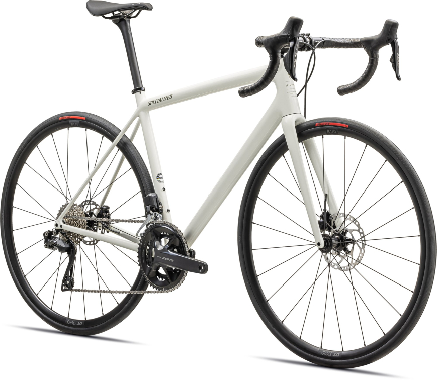 Шоссейные велосипеды Specialized Aethos Comp 2024 Gloss Dune White Metallic Spruce Артикул 97224-5154, 97224-5158, 97224-5161, 97224-5156, 97224-5152, 97224-5149