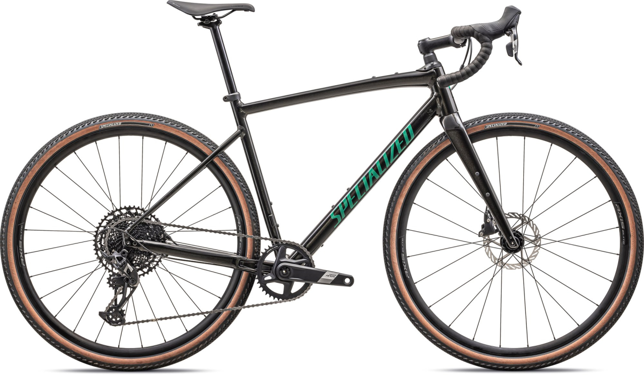 Гравийные велосипеды, комфорт плюс Specialized Diverge Comp E5 2025 Gloss Metallic Obsidian/ Metallic Pine Green Артикул 95425-5152, 95425-5154, 95425-5156, 95425-5149, 95425-5158, 95425-5161