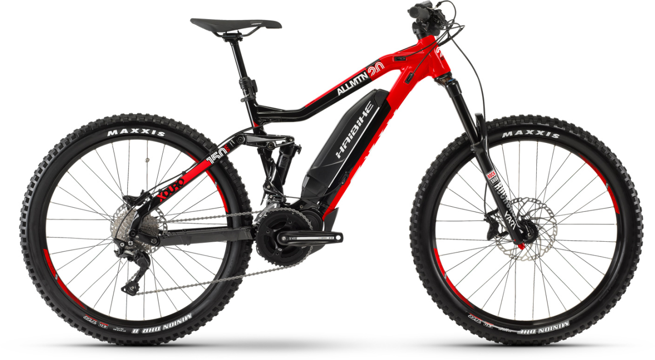 Электровелосипеды с двигателем Bosch, Yamaha, Shimano HAIBIKE XDURO AllMtn 2.0 500Wh 20 s.Deore 2019 / черный-красный Артикул 4541024947, 4541024944