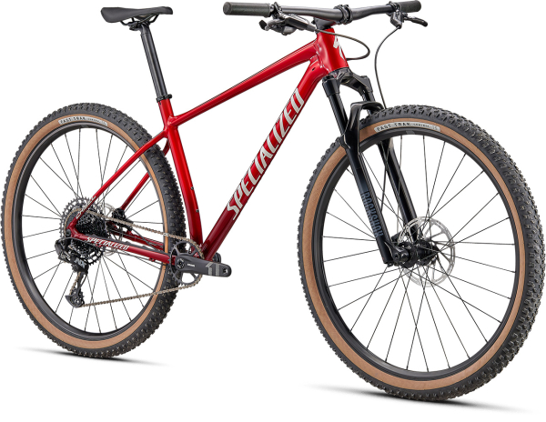 Specialized Chisel Comp 2022 Gloss Red Tint Fade Over Brushed Silver/Tarmac Black/White W/Gold