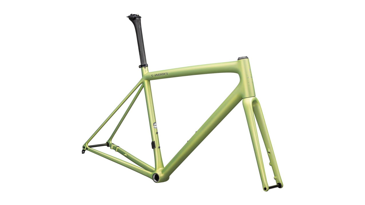 Рамы шоссе, гревел рама Specialized S-Works Aethos 2025 Satin Silver Dust / Team Yellow Tint / Chrome Артикул 77225-0254, 77225-0261, 77225-0252, 77225-0258, 77225-0256, 77225-0249