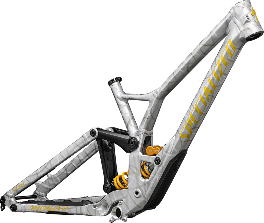 Рамы горных велосипедов рама Specialized Demo Race 2024 Gloss Silver Dust / Metallic Sulphur Артикул 74524-7104, 74524-7103, 74524-7102