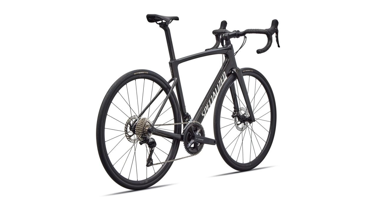 Шоссейные велосипеды Specialized Roubaix SL8 Sport - Shimano 105 2026 Gloss Obsidian Metallic/Dune White Артикул 94426-6049, 94426-6044, 94426-6052, 94426-6054, 94426-6056, 94426-6058, 94426-6061