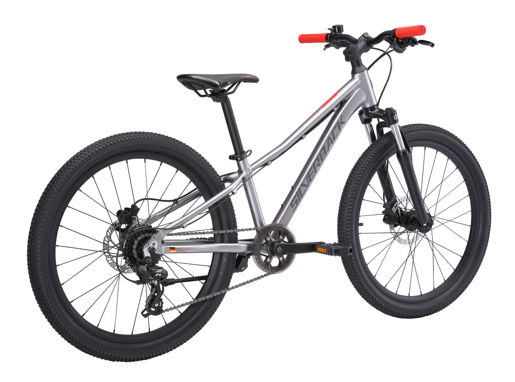 24 дюйма (7-11 лет) Silverback Spyke 24 SE 2026 Gloss Moondust Metallic Grey-Gloss Red Артикул 4816026331655
