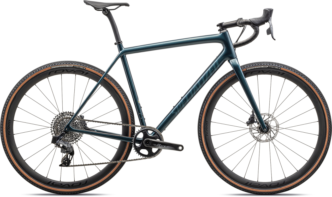 Циклокроссовые, внедорожные велосипеды Specialized Crux Pro 2023 Gloss Metallic Deep Lake/Green Pearl Артикул 91423-1052, 91423-104, 91423-1056, 91423-1054, 91423-1058, 91423-1049, 91423-1061