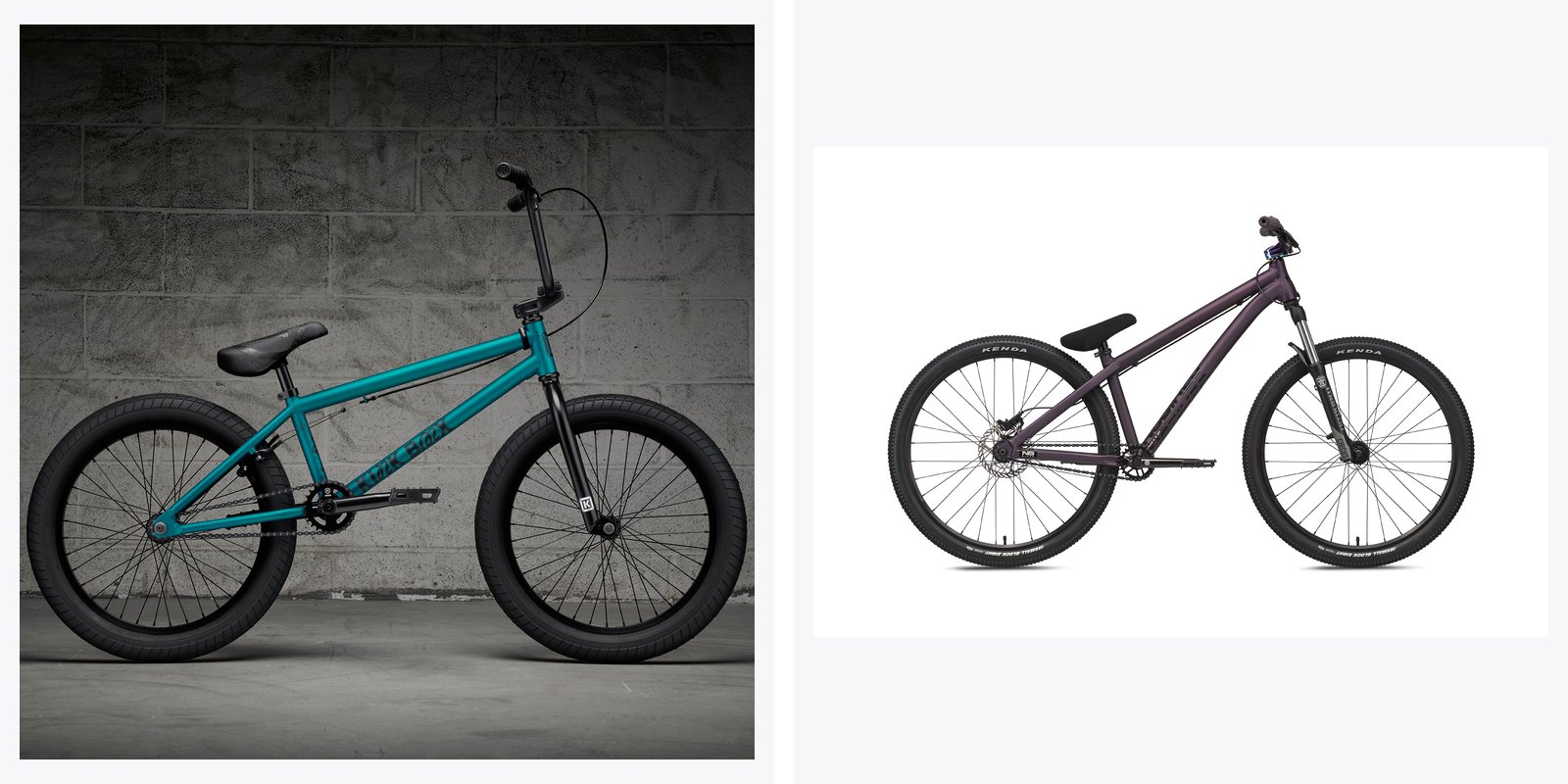 BMX с колёсами 20 дюймов и стант-велосипед с колёсами 26 дюймов — сравнение размеров