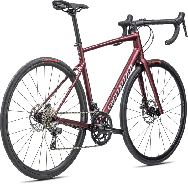 Specialized Allez E5 Disc 2023 Satin Maroon/Silver Dust/Flo Red